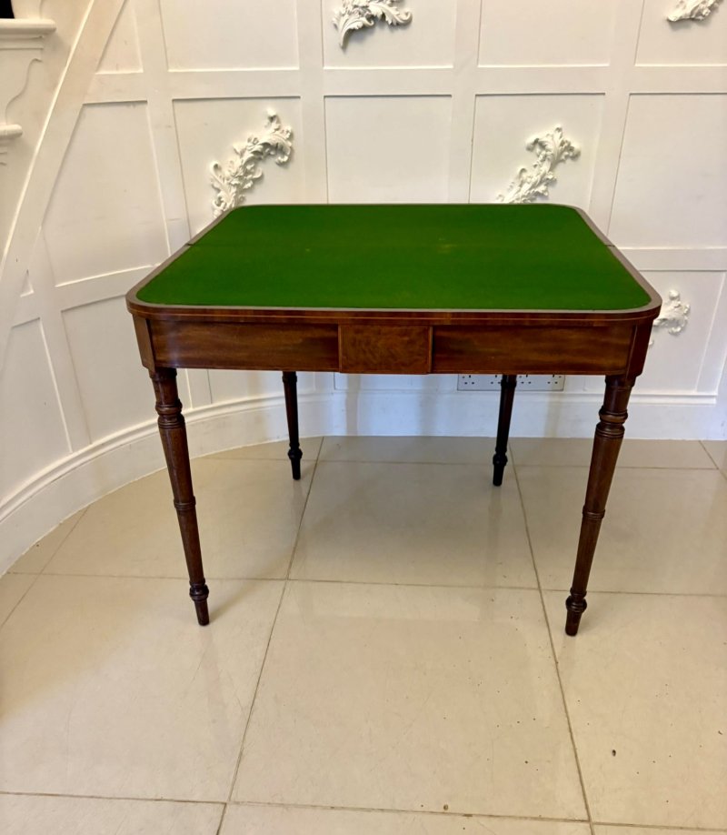 Antique Quality George III Mahogany Inlaid Card Table